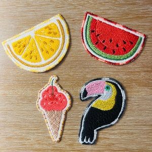 4 Original Embroidered Patches